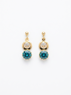 Nebula Crystal Cluster Earrings (petrol Blue)