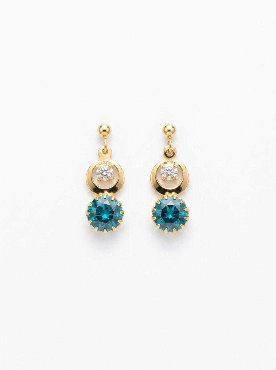 Nebula Crystal Cluster Earrings (petrol Blue)