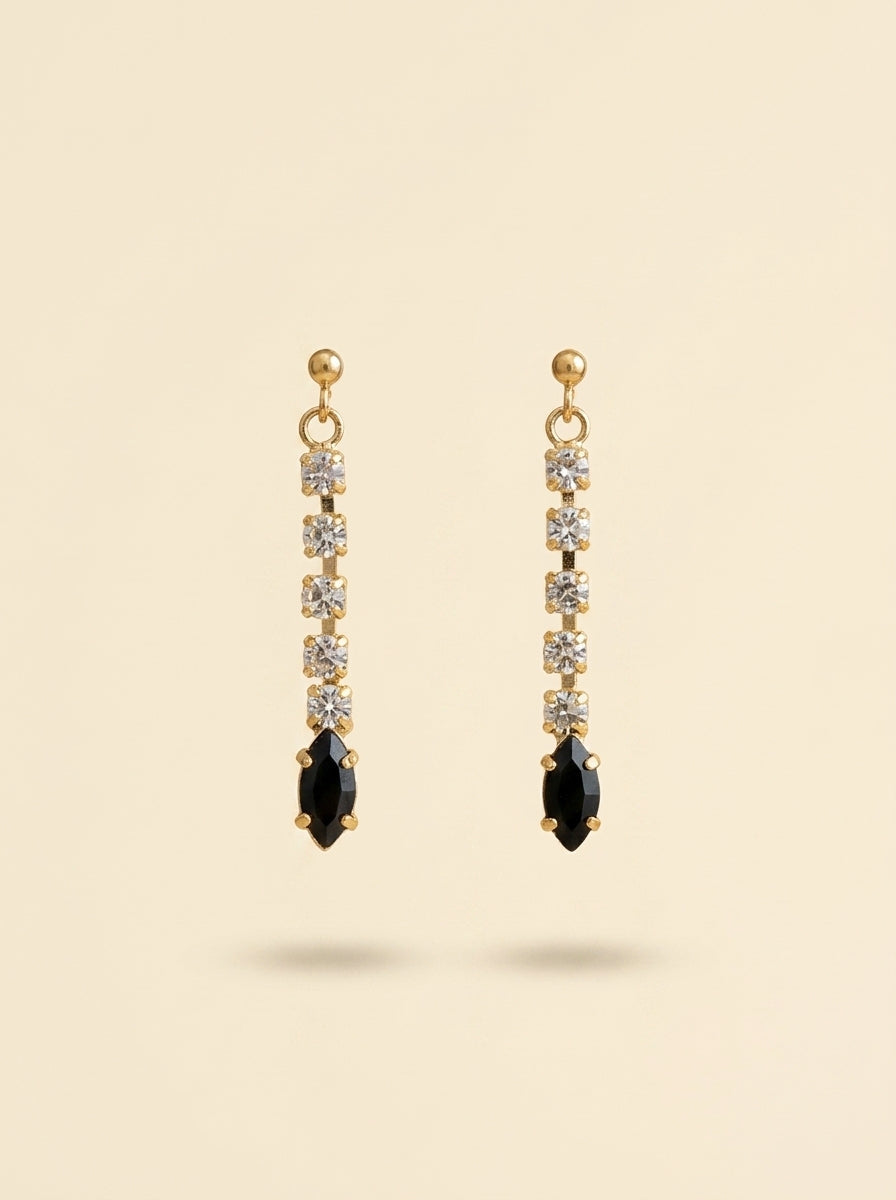 Onyx Crystal Drop Earrings
