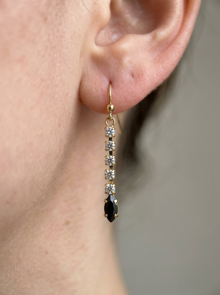 Onyx Crystal Drop Earrings