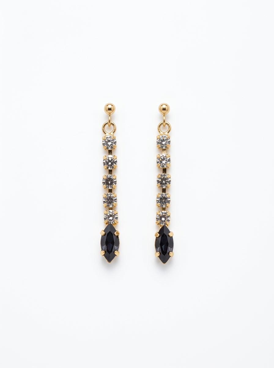 Onyx Crystal Drop Earrings