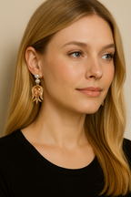 Vintage Oscar de la Renta Pink Crystal Earrings – view 2