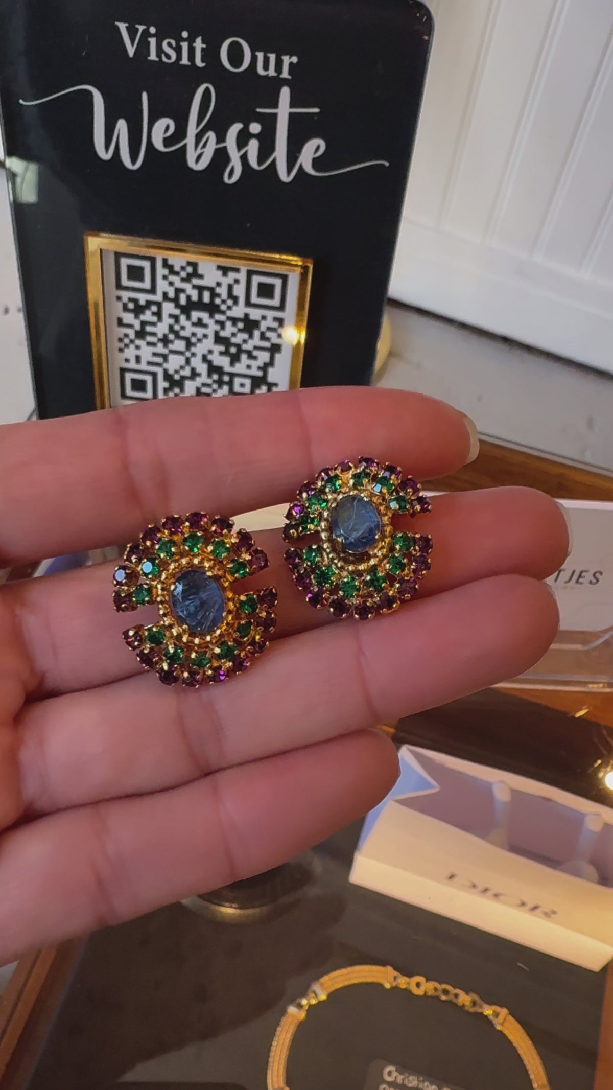 Christian Dior Crystal Clip Earrings 1974