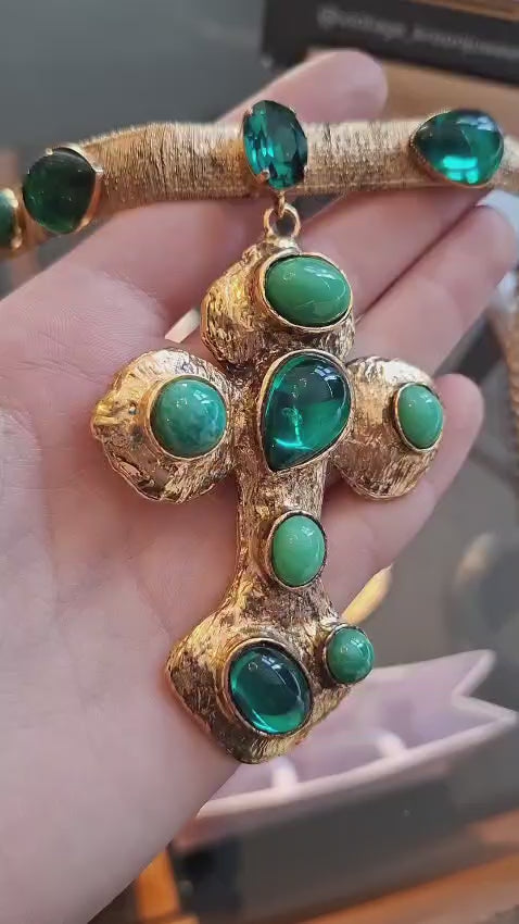Vintage De Liguoro Choker Necklace with Cross