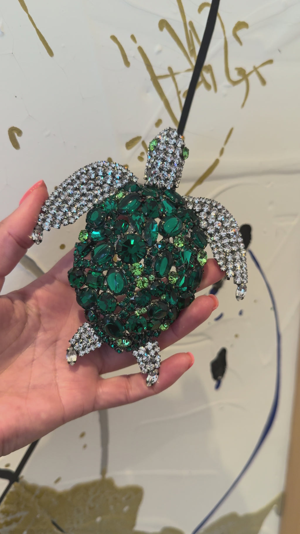 XL Moans Couture Kristallen Schildpadbroche
