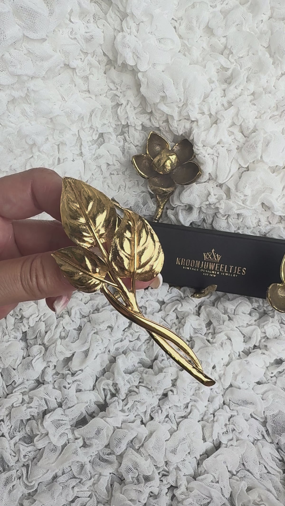 Trifari XL Gold Leaf Brooch