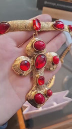 Vintage De Liguoro Choker Necklace with Cross