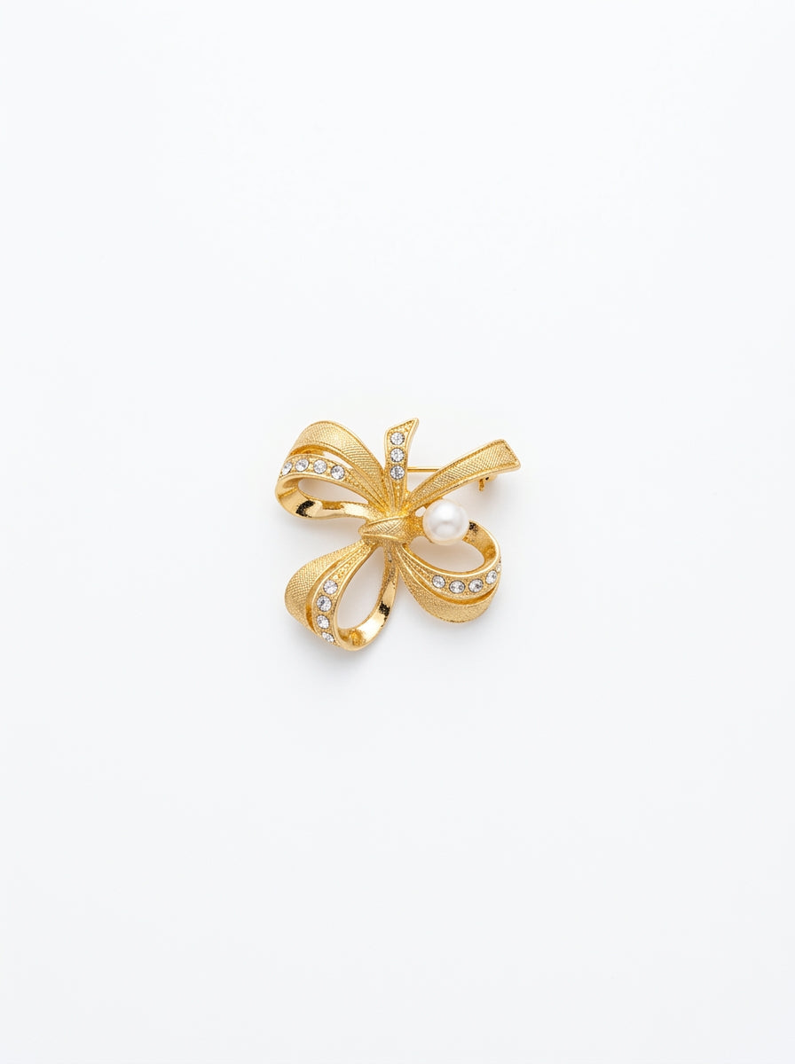 Ribbon Crystal Brooch