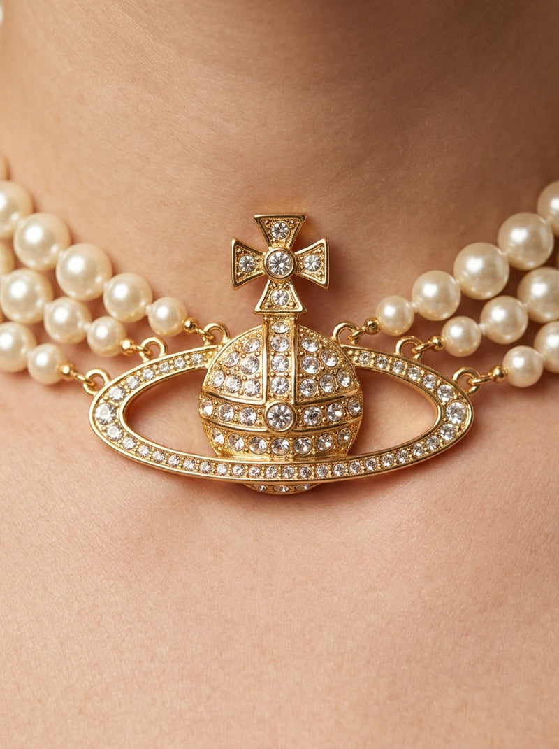 Vivienne Westwood Pearl Orb Choker Necklace