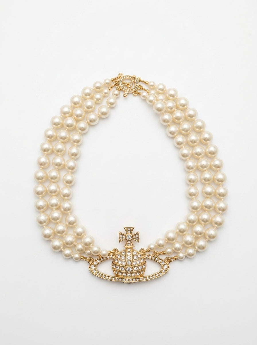 Vivienne Westwood Pearl Orb Choker Necklace