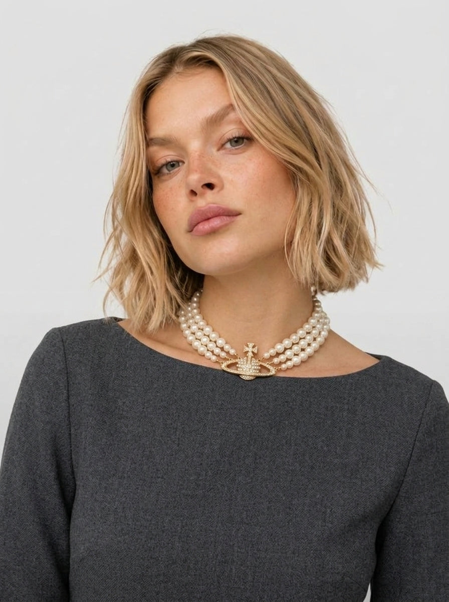 Vivienne Westwood Pearl Orb Choker Necklace