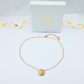 Vintage Christian Dior Round CD Logo Necklace