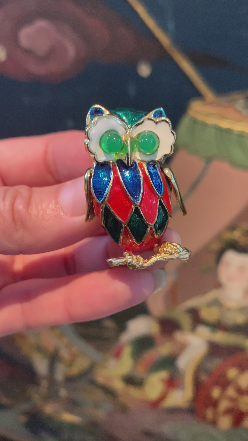 Vintage Carven uilenbroche