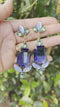 Vintage Spectaculaire Blauwe Kristal Oorbellen