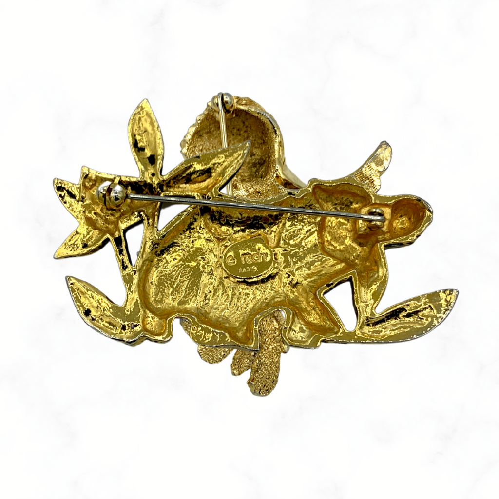 Vintage Hippopotamus Brooch Georges Rech – view 4