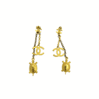 Vintage Chanel CC Logo Turtle Earrings – view 5
