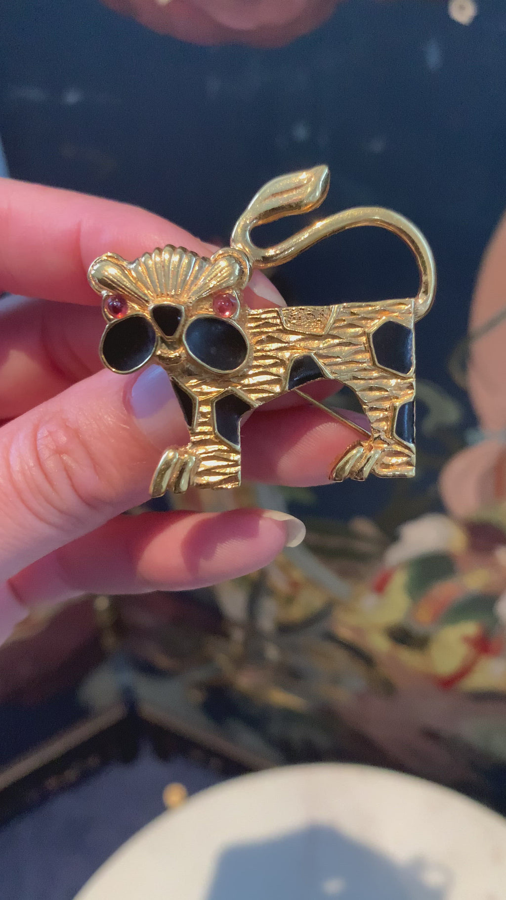 Vintage Carven kattenbroche