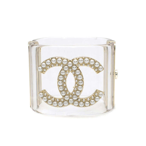 Chanel Cuff Bracelet Faux Pearls