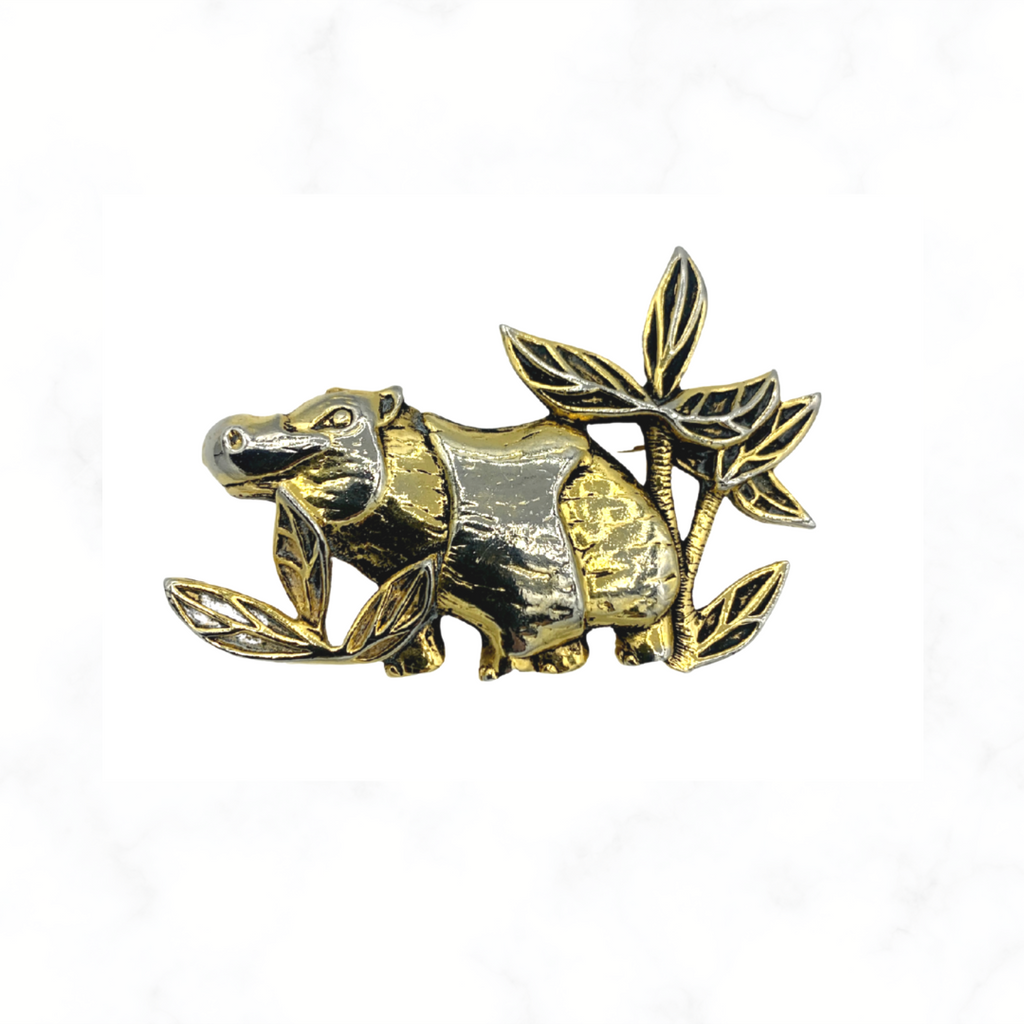 Vintage Hippopotamus Brooch Georges Rech – view 3