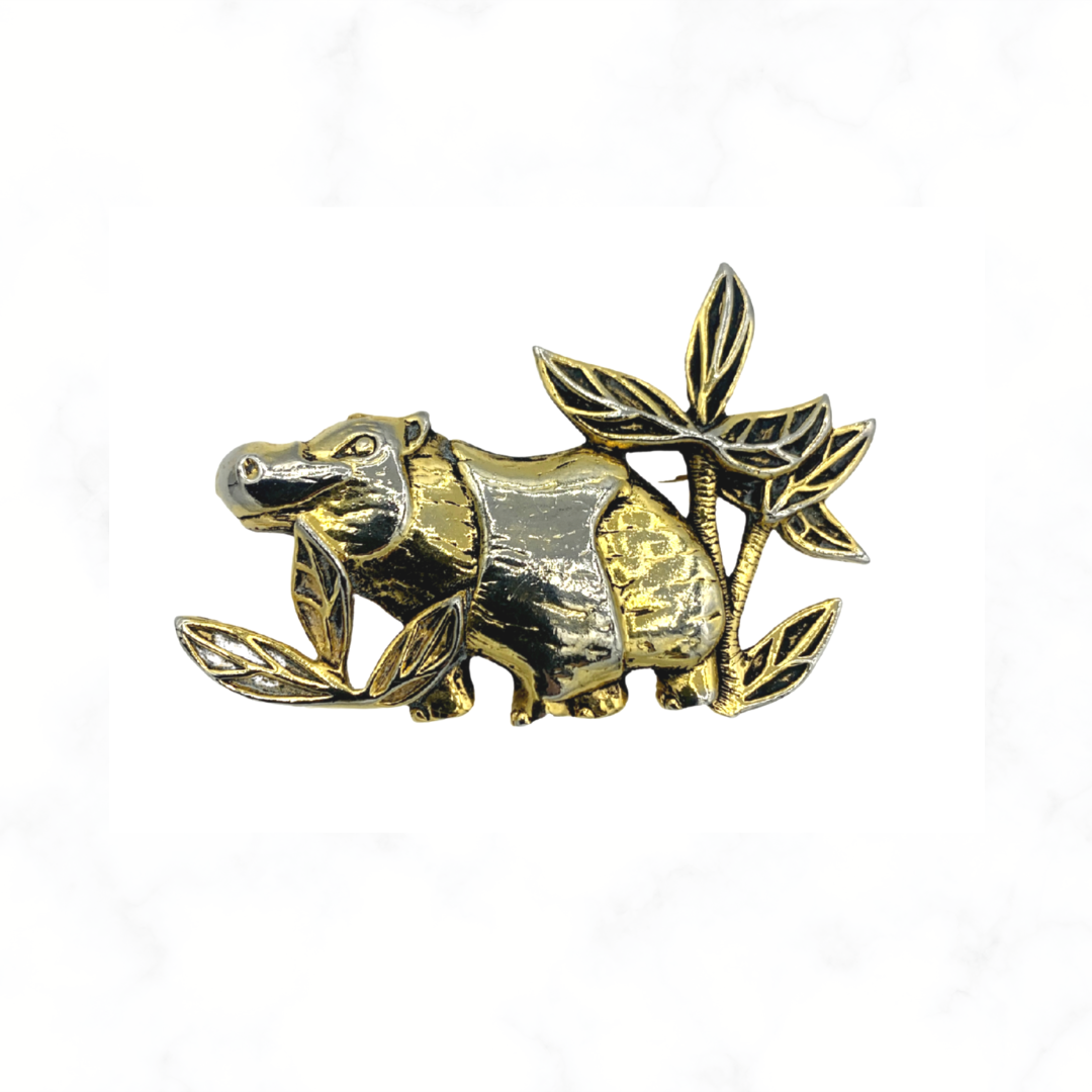 Vintage Hippopotamus Brooch Georges Rech – view 3