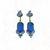 Vintage Spectaculaire Blauwe Kristal Oorbellen