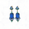 Vintage Spectaculaire Blauwe Kristal Oorbellen