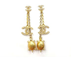 Vintage Chanel CC Logo Turtle Earrings – view 3