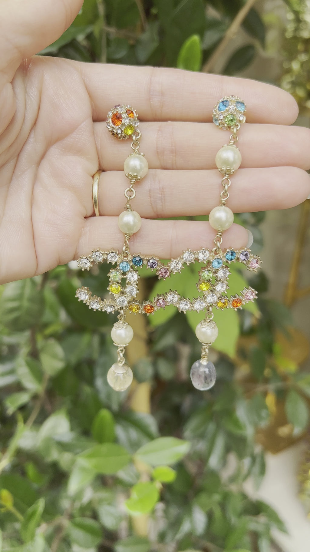 Chanel CC Chandelier Oorbellen
