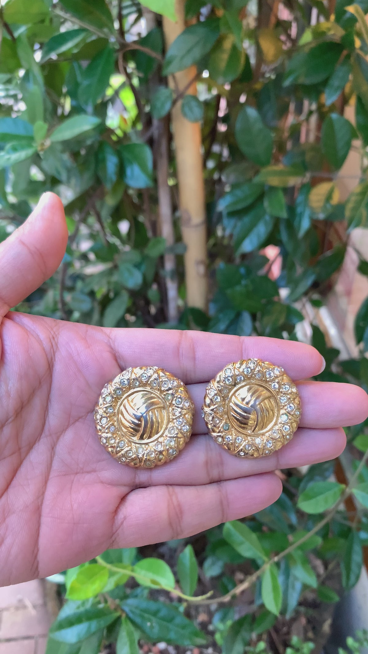 Yves Saint Laurent Crystal Stones Ear Clips